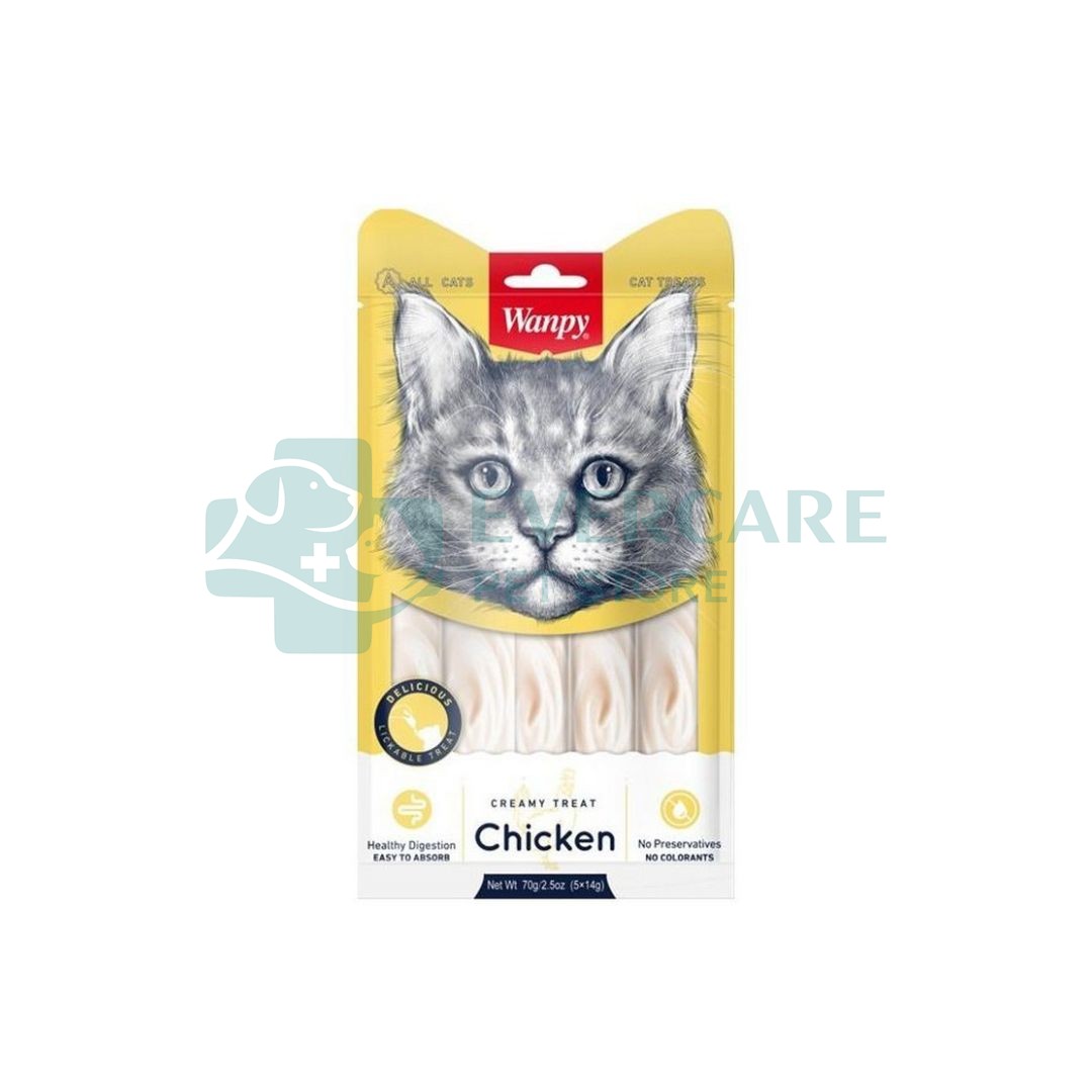 Wanpy Creamy Lickable Treats For Cat - Chicken